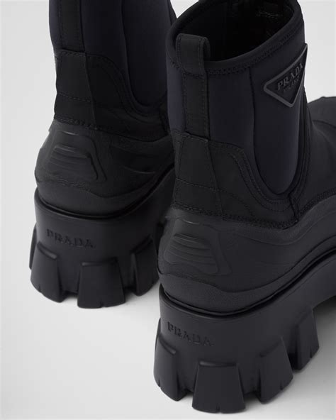 prada monolith boots outfit|Prada monolith gabardine boots.